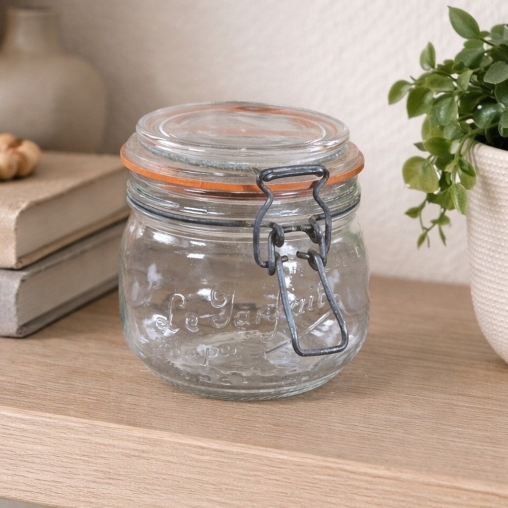 Vintage Le Parfait 0.5L Clamp Lid Glass Jar Made in France